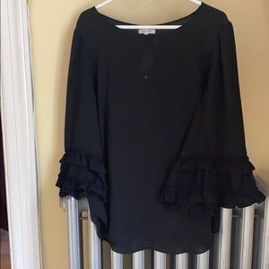 Sheer blouse with Bell Sleeve